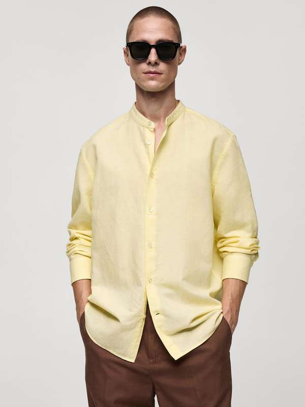 Citrine Glow | OV Short K | 100% Pure Linen | Bright Mango