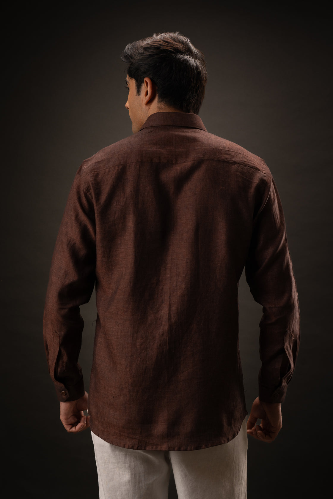 Ebony & Wood | Shirt | 100% Pure Linen | Chocolate Brown