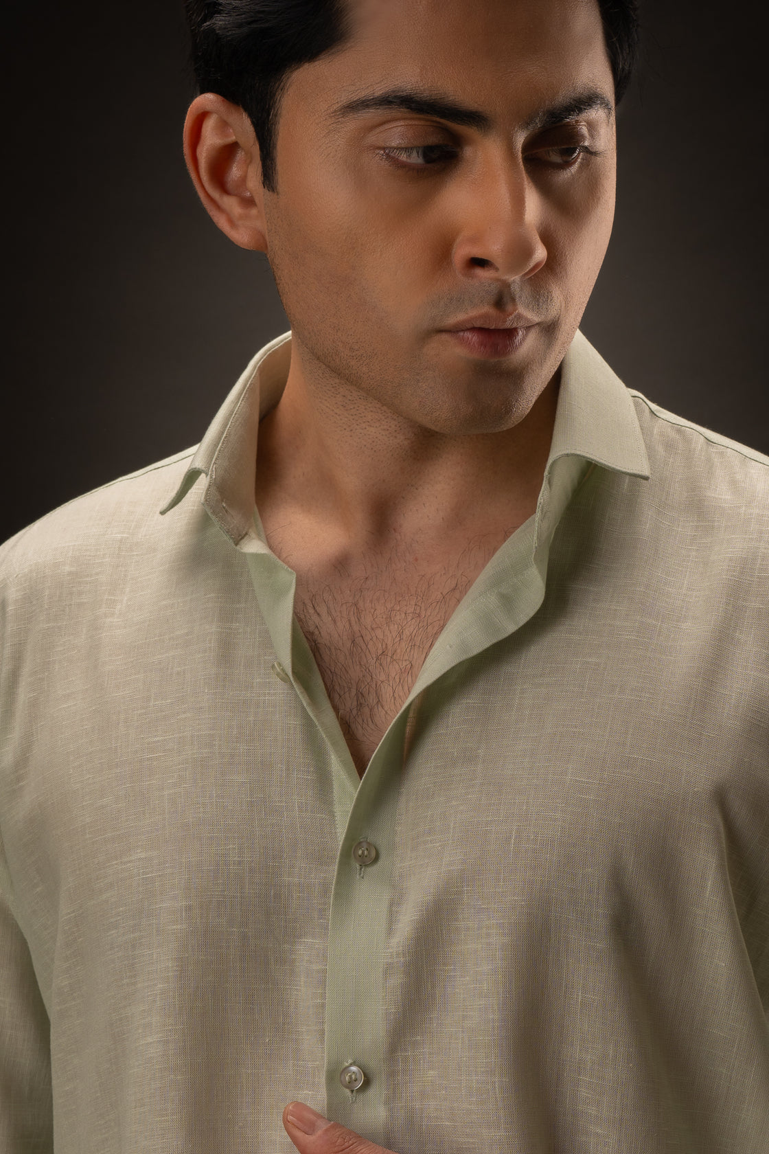 Mintora | Blend Linen Shirt | Mint Green