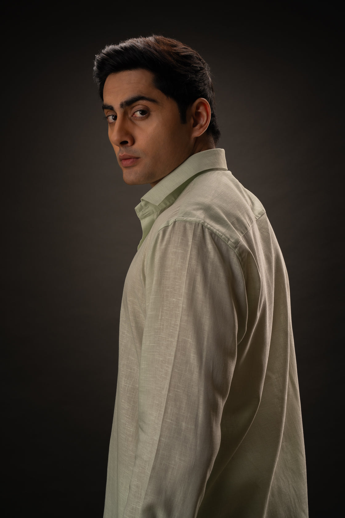 Mintora | Blend Linen Shirt | Mint Green