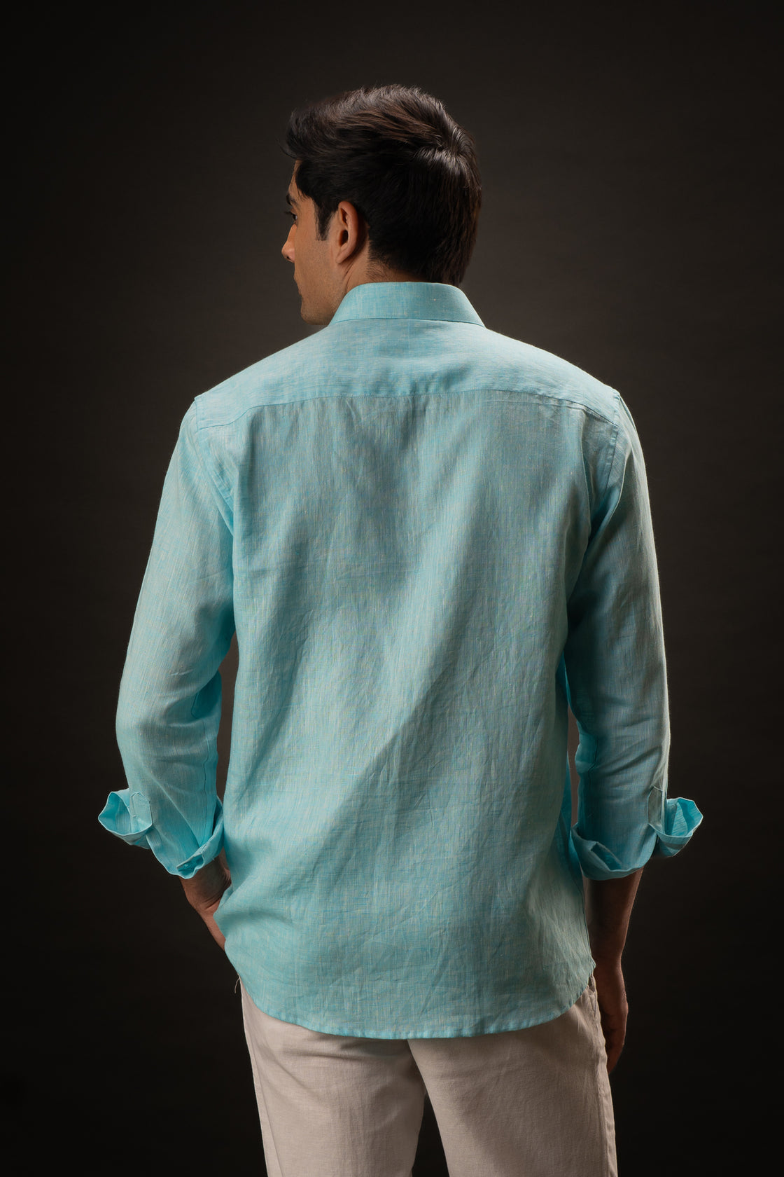 Iced Dune | Shirt | 100% Pure Linen | Bright Blue