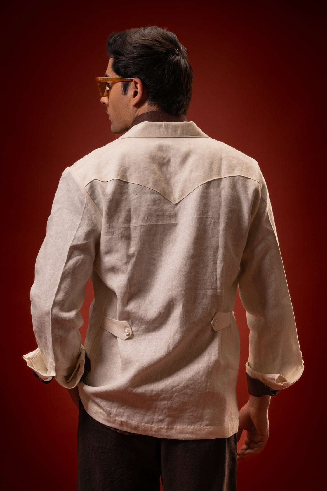 Pure Alabaster | 100% Pure Linen Jacket S | Off White