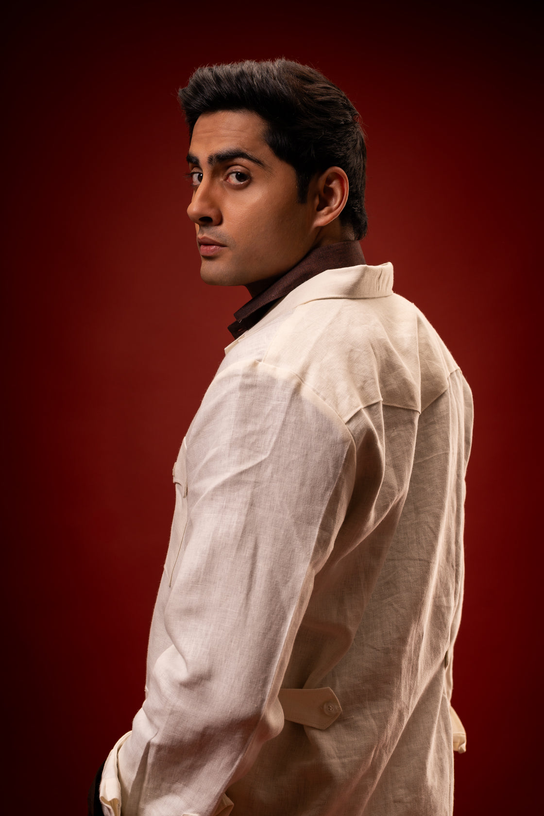 Pure Alabaster | 100% Pure Linen Jacket S | Off White