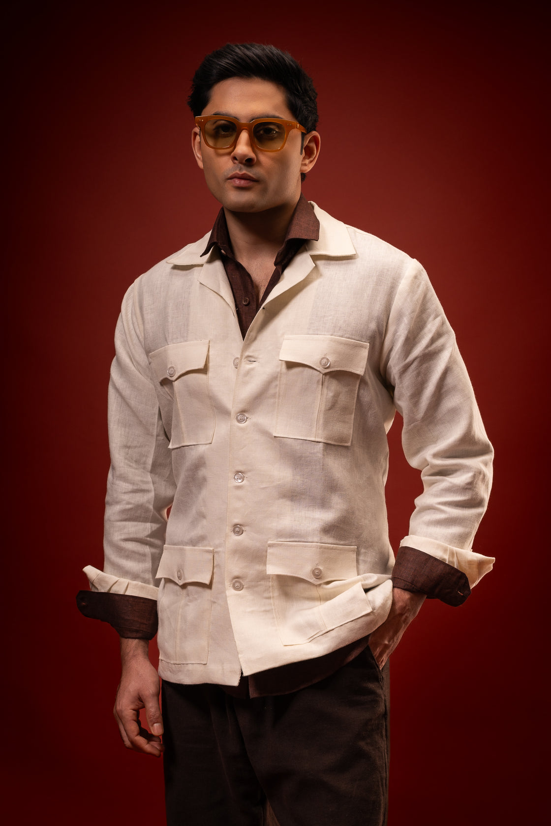 Pure Alabaster | 100% Pure Linen Jacket S | Off White
