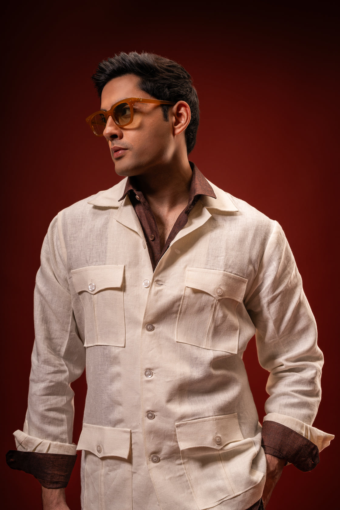 Pure Alabaster | 100% Pure Linen Jacket S | Off White