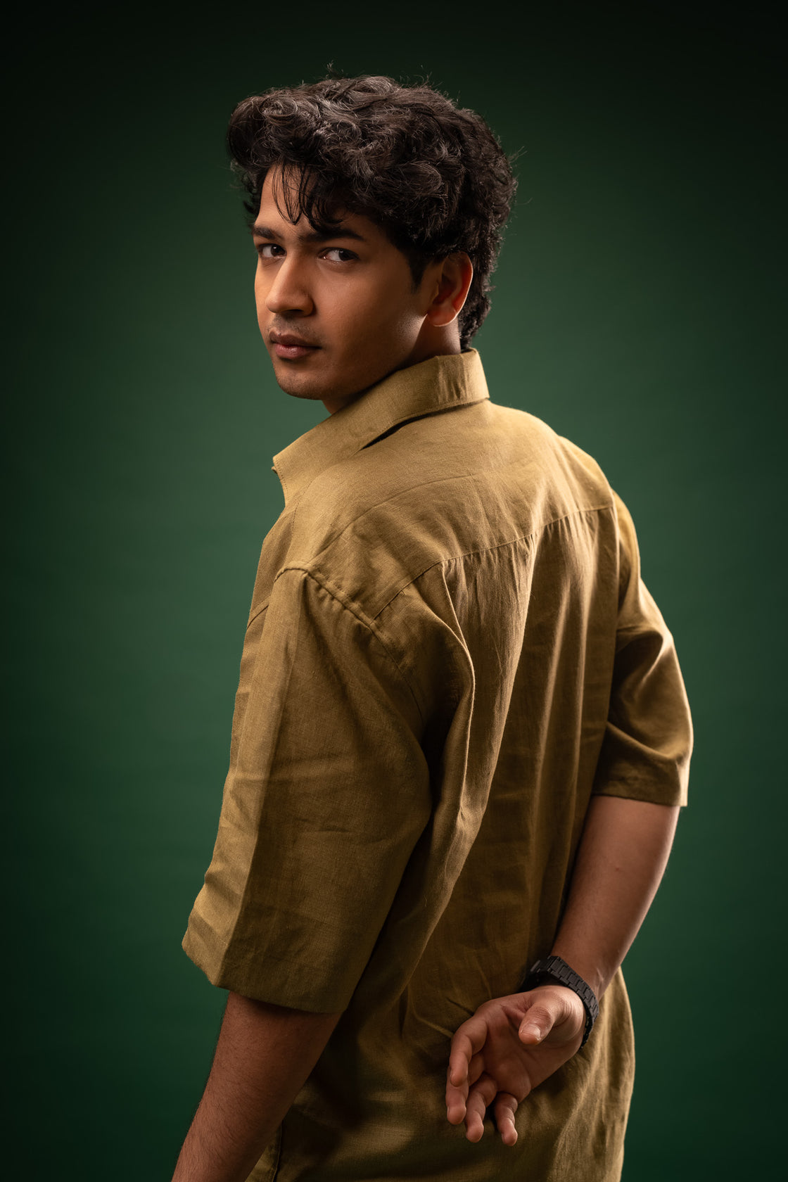 Murk & Moss | OV Short K | 100% Pure Linen | Olive Green