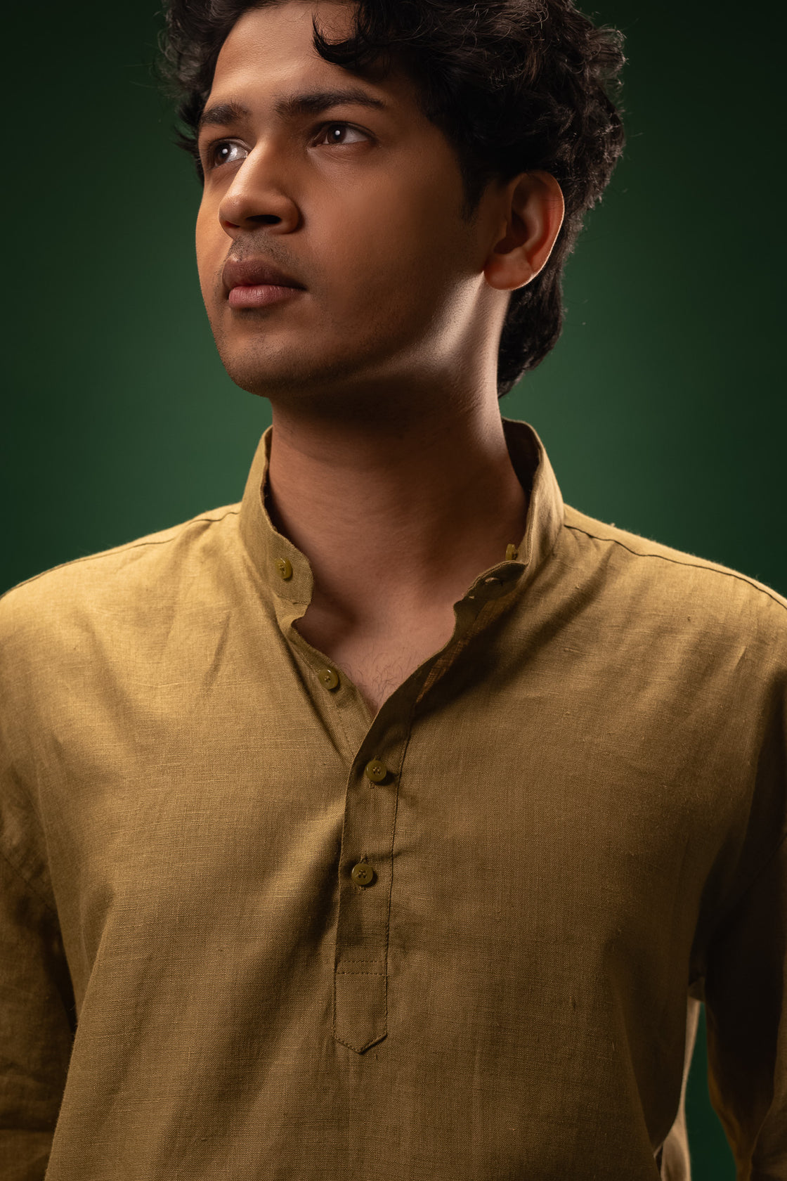 Murk & Moss | OV Short K | 100% Pure Linen | Olive Green