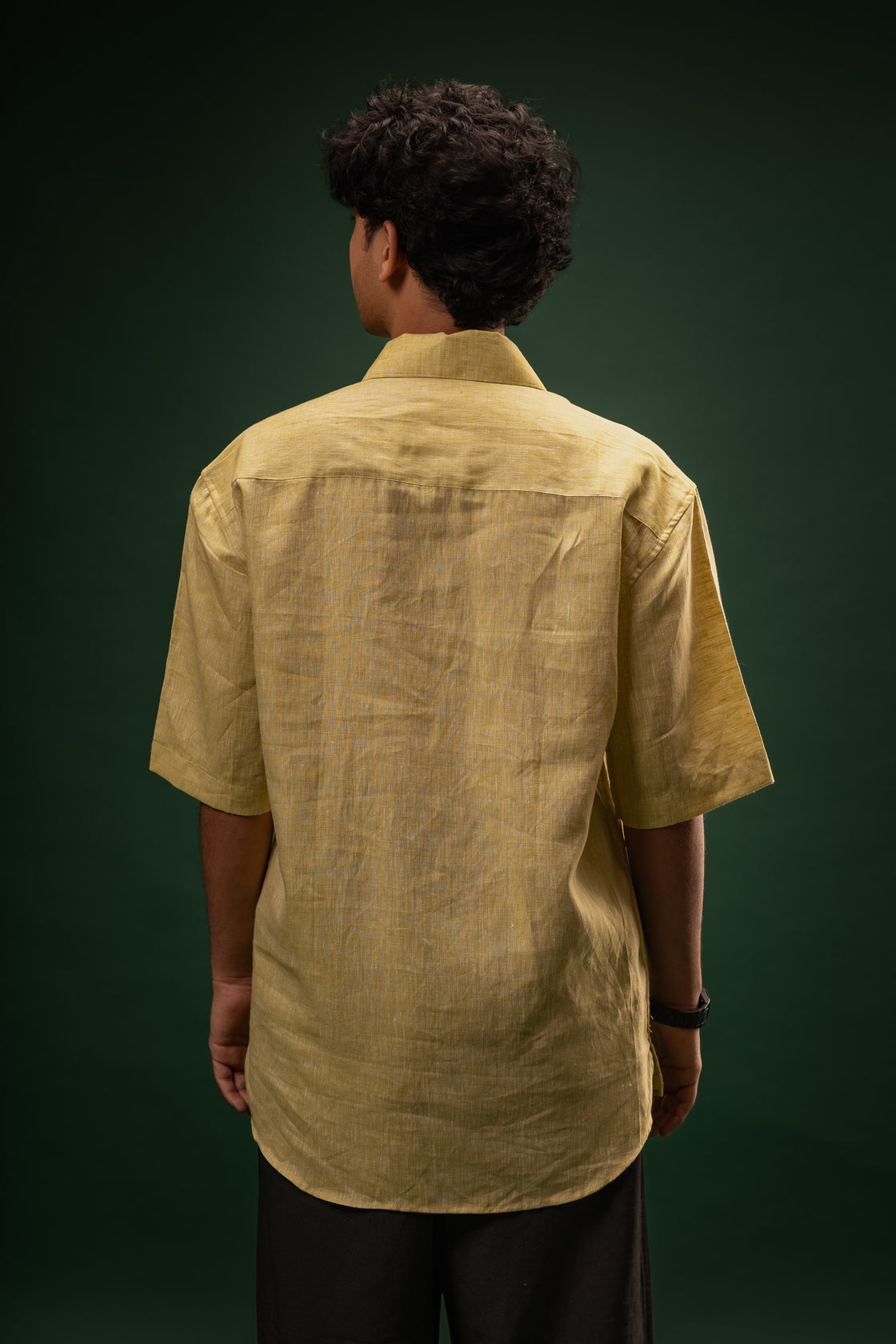 Citrine Glow | OV Short K | 100% Pure Linen | Bright Mango