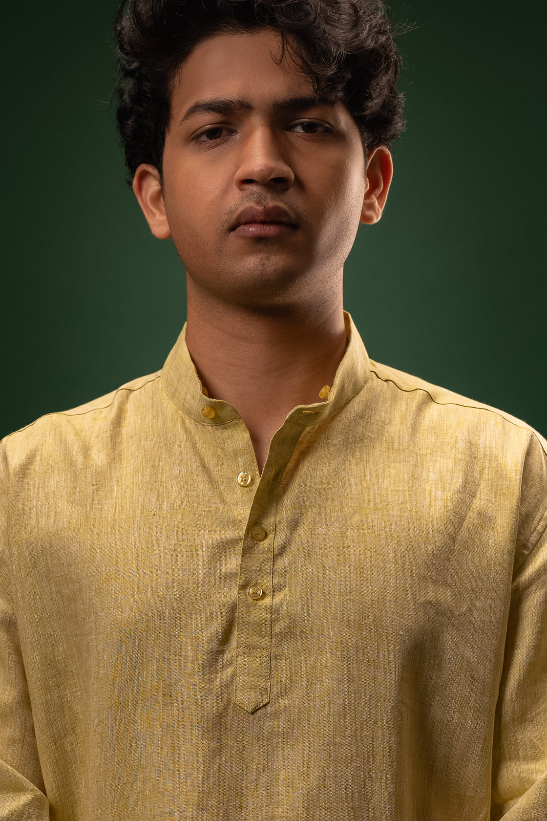 Citrine Glow | OV Short K | 100% Pure Linen | Bright Mango