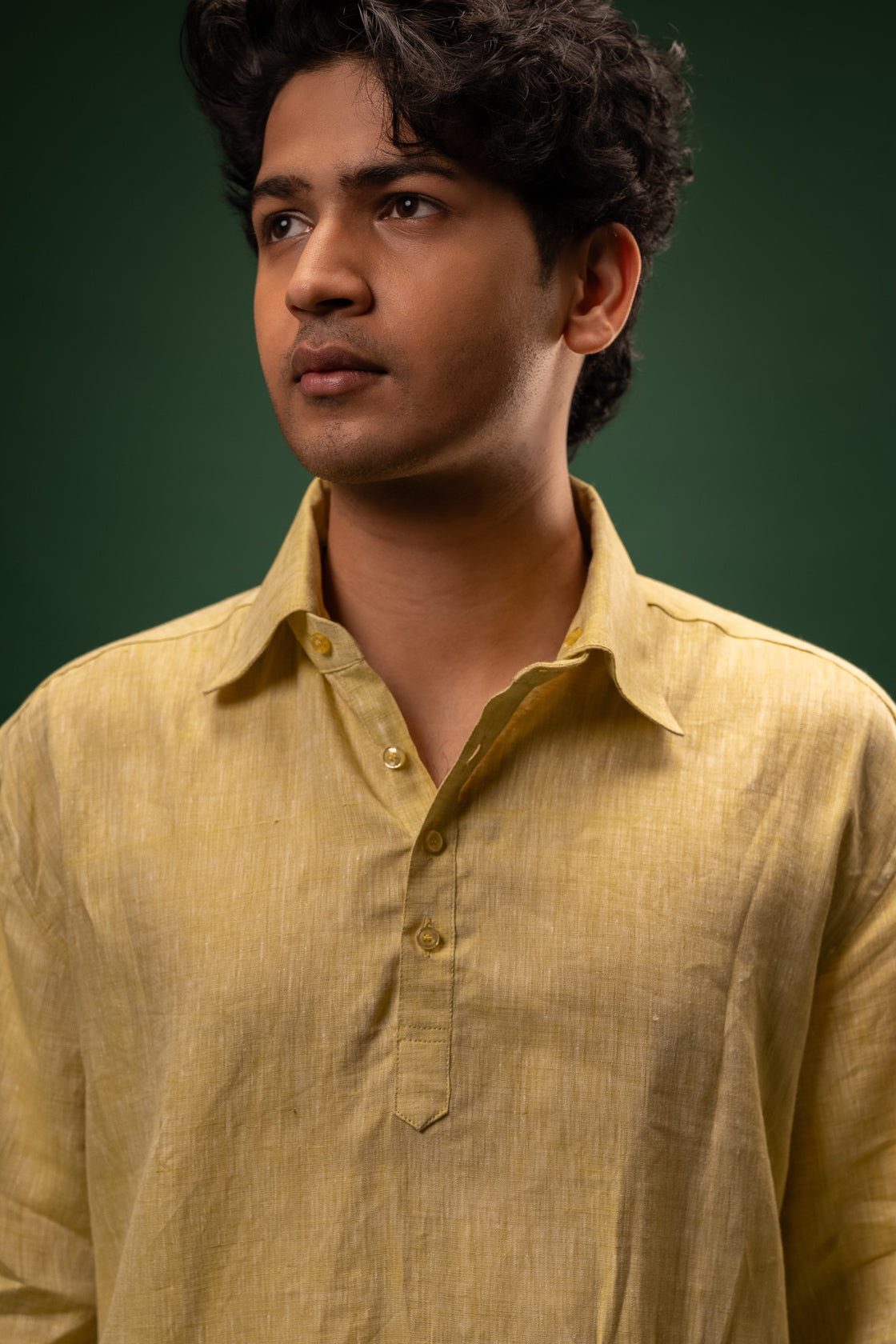 Citrine Glow | OV Short K | 100% Pure Linen | Bright Mango