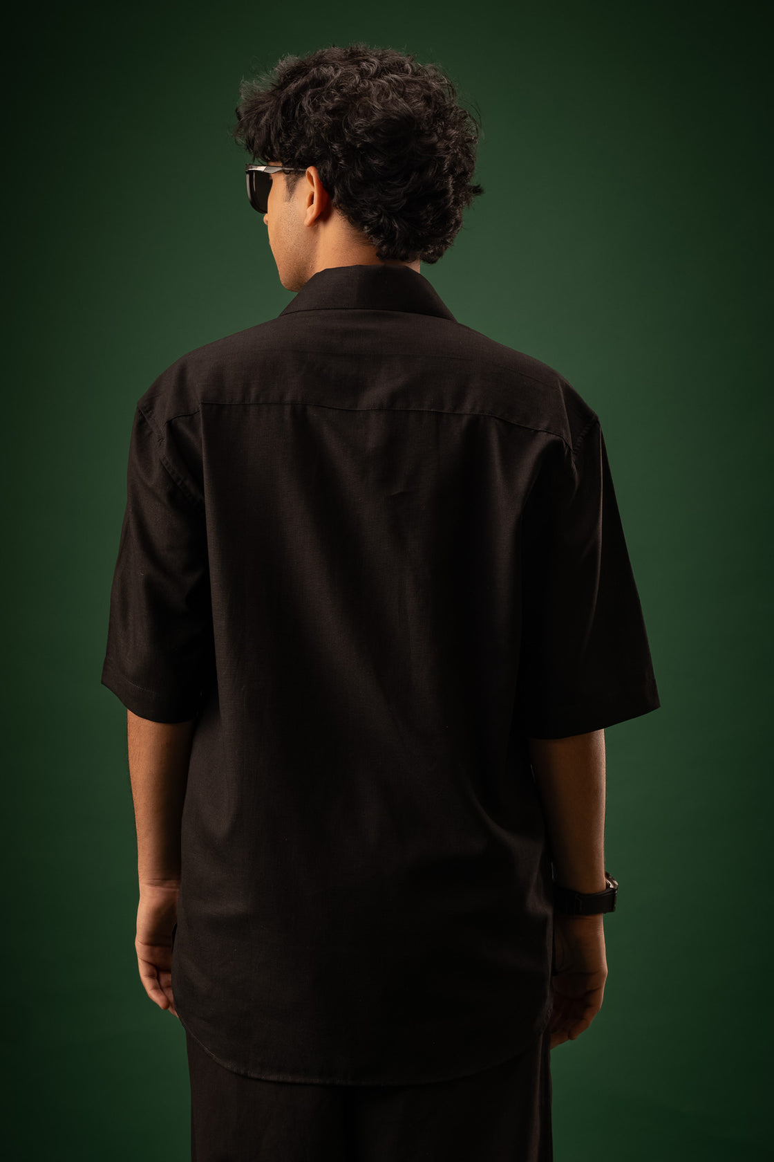 Raven Cloak | OV Short K | 100% Pure Linen | Jet Black