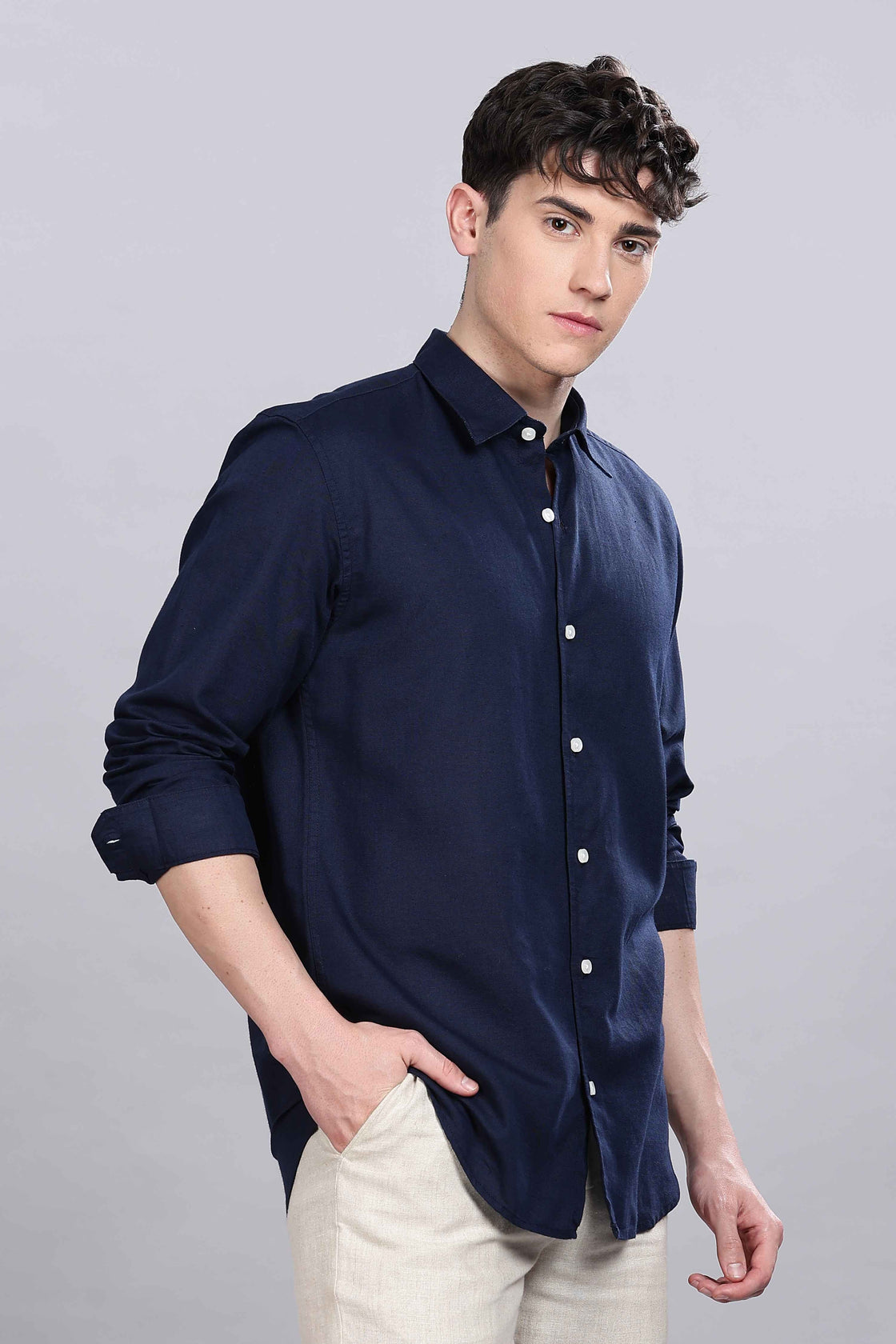 Regal Blue | Shirt | 100% Pure Linen | Navy Blue