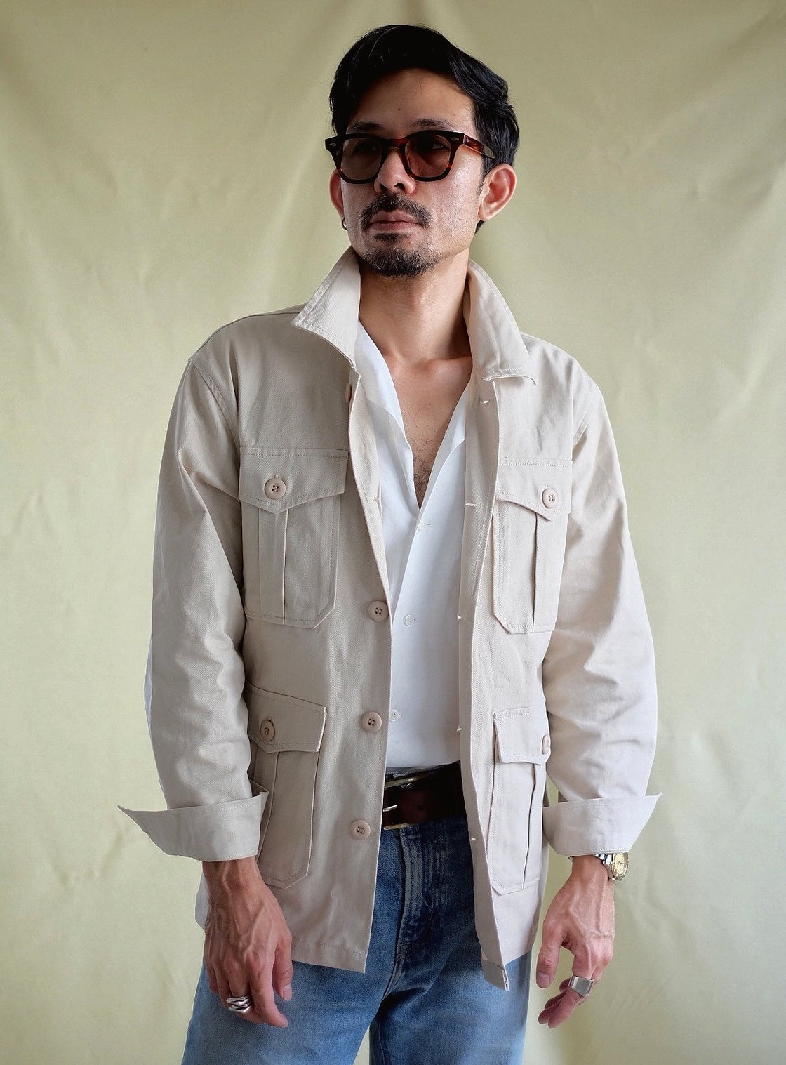Pure Alabaster | 100% Pure Linen Jacket S | Off White