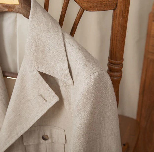 Pure Alabaster | 100% Pure Linen Jacket S | Off White