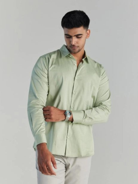 Mintora | Blend Linen Shirt | Mint Green