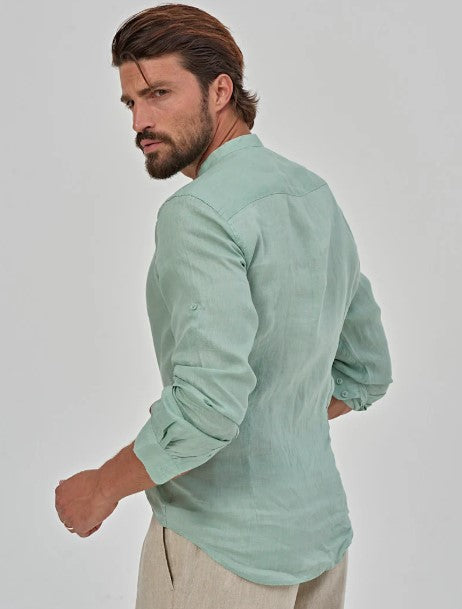 Mintora | Blend Linen Shirt | Mint Green