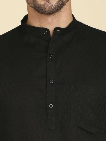 Raven Cloak | OV Short K | 100% Pure Linen | Jet Black