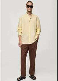 Citrine Glow | OV Short K | 100% Pure Linen | Bright Mango