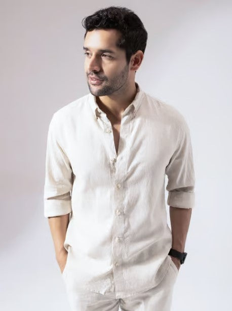 Chalk & Charm | Shirt | 100% Pure Linen | Natural