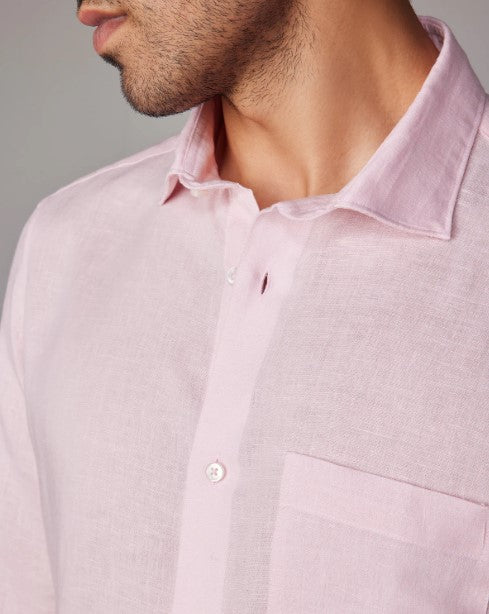 Faded Peony | OV Short K | 100% Pure Linen | Blush Pink