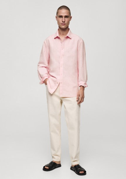 Faded Peony | OV Short K | 100% Pure Linen | Blush Pink