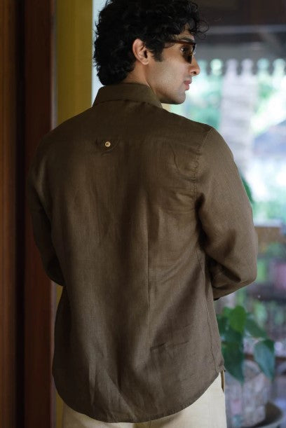 Murk & Moss | Shirt | 100% Pure Linen | Olive Green