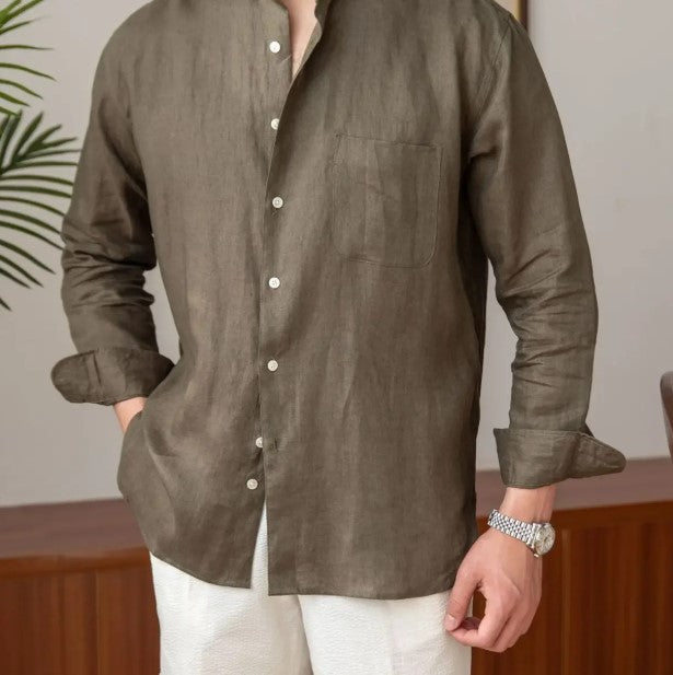Murk & Moss | Shirt | 100% Pure Linen | Olive Green