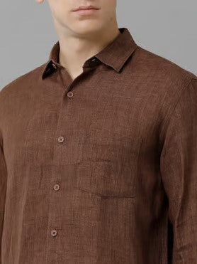 Ebony & Wood | Shirt | 100% Pure Linen | Chocolate Brown