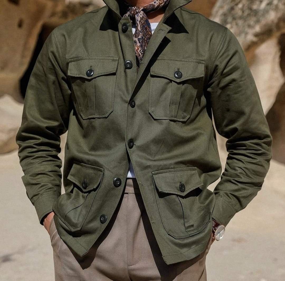 Obsidian Verde | 100% Pure Linen Jacket S | Deep Green